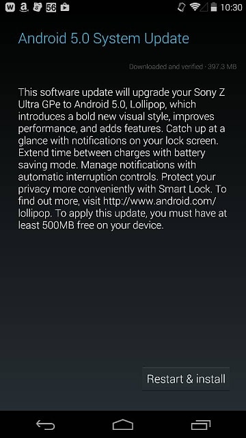 sony xperia z andorid 5