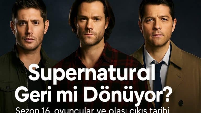 Sam, Dean ve Castiel karakterlerinin yer aldığı tanıtım görseli – Supernatural dizisi yeni sezon iddiaları ve oyuncu kadrosu hakkında bilgi