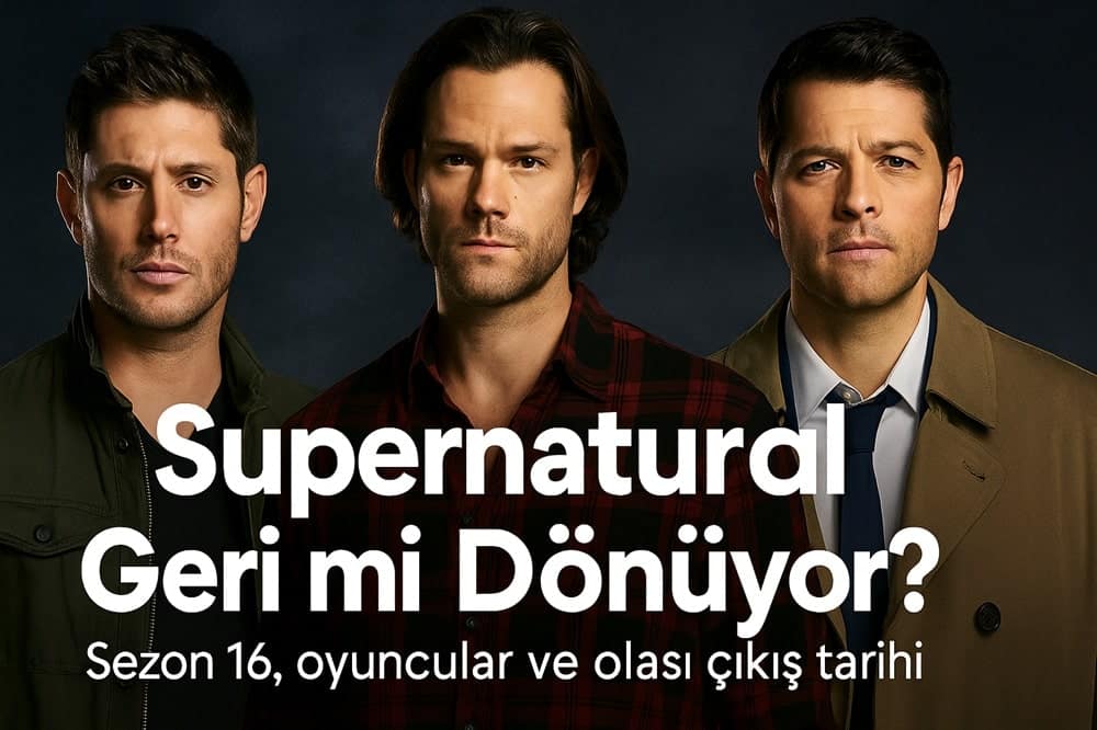 Sam, Dean ve Castiel karakterlerinin yer aldığı tanıtım görseli – Supernatural dizisi yeni sezon iddiaları ve oyuncu kadrosu hakkında bilgi