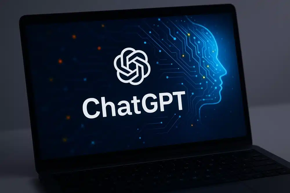 Bilgisayar ekranında ChatGPT logosu ve yapay zekâ temalı dijital arka plan – ChatGPT Agent Mode kapak görseli