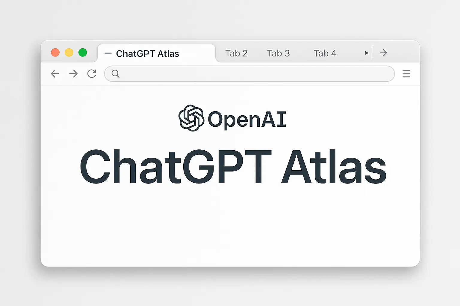 ChatGPT Atlas tarayıcı arayüzü ve OpenAI logosu, yapay zekâ destekli yeni nesil web deneyimi.