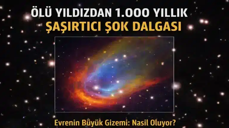RXJ0528+2838 adlı beyaz cüceden yayılan 1.000 yıllık kozmik şok dalgasını gösteren uzay görüntüsü