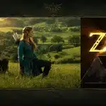 The Legend of Zelda canlı aksiyon filmine ait sahnede Link ve Zelda’nın doğa içinde sinematik görünümü ve yanında Zelda logosu