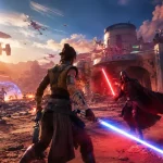 Fortnite içinde oynanabilen Star Wars temalı haritaları gösteren oyun sahnesi