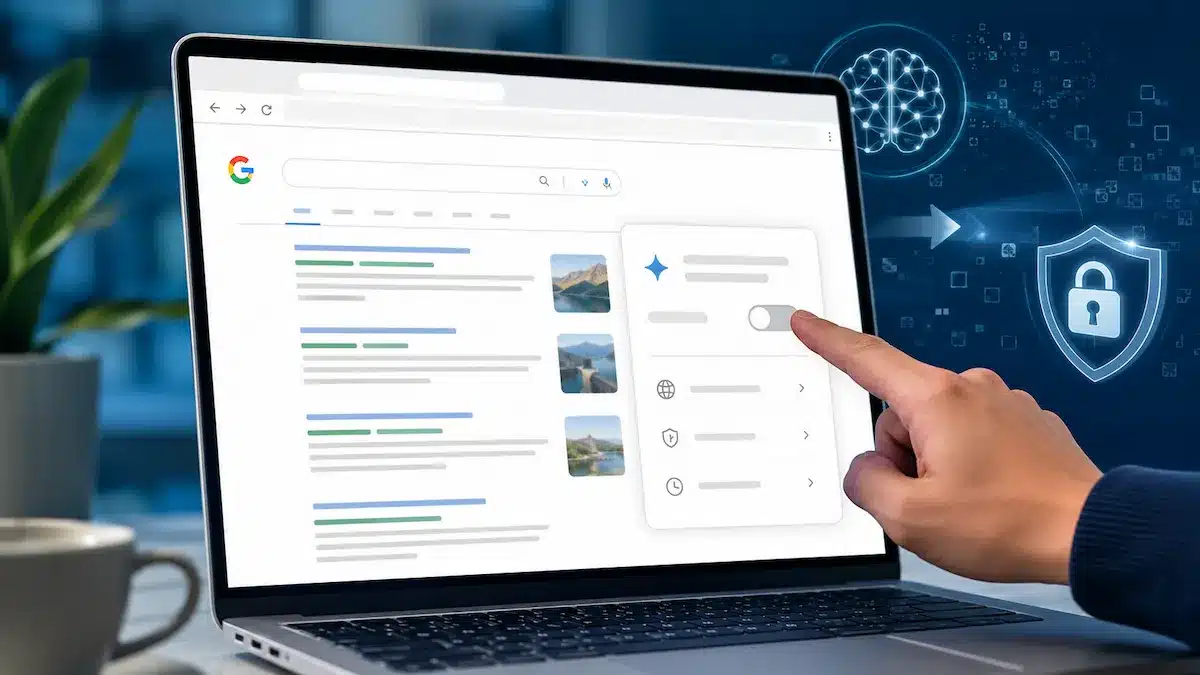 Google AI ve AI Overviews özelliklerini azaltma yöntemlerini gösteren teknoloji rehberi görseli