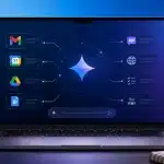 Google Gemini Spark yapay zeka ajanı Gmail Takvim Drive ve web görevleriyle çalışırken gösteren konsept görsel