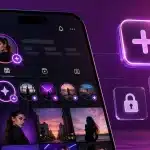 Instagram Plus aboneliğini temsil eden akıllı telefon ekranı ve premium Hikaye özellikleri konsepti