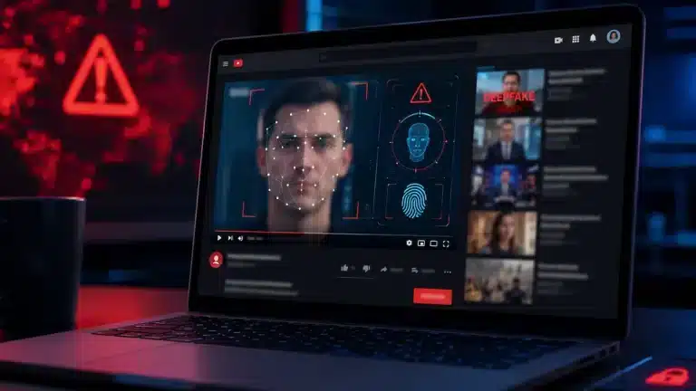 YouTube deepfake koruması ve yüz benzerliği tespit sistemi konsepti
