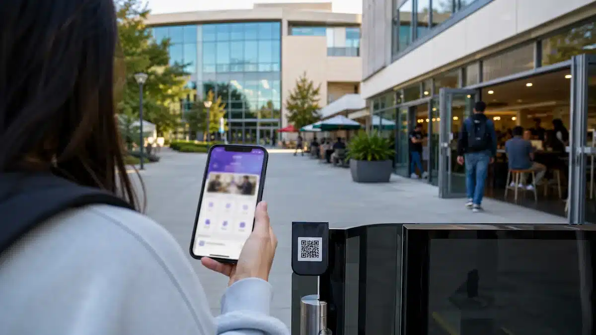 SUBÜ Mobil uygulamasını kullanan bir öğrencinin kampüs hizmetlerine akıllı telefon üzerinden erişmesini gösteren görsel