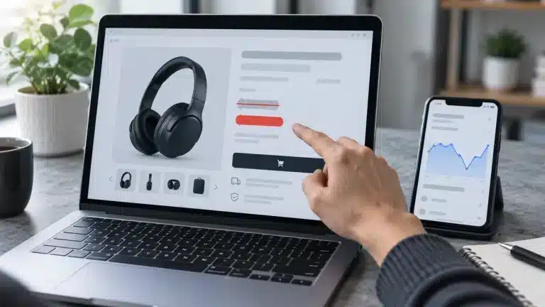 Kasım indirimlerinde ürün fiyatını ve fiyat geçmişini karşılaştıran internet alışverişi kullanıcısı.
